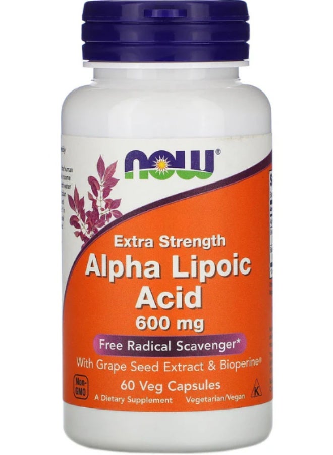 ناو، ألفا ليبويك فائق القوة 600 ملغ، 60 كبسولة نباتية - Image 1